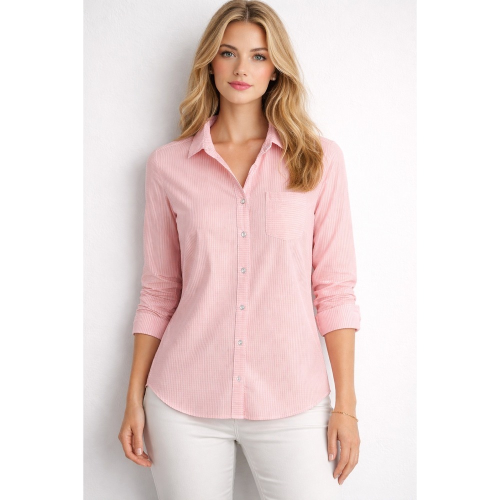 Elizabeth and James Anthropologie Pinstripe Button Down Shirt Coquette Girly